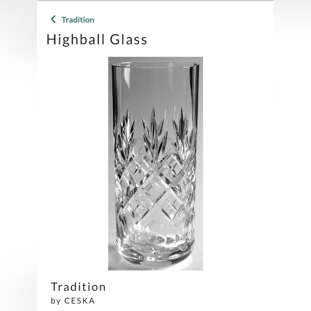 Ceska Traditional High Ball Glass
